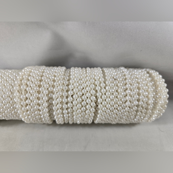 White Lace String Beads Craft Sewing Lot Flowers Floral - Picture 6 of 16